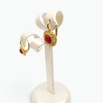 Koraal - Zilver - Oorbellen - Italiaans handwerk