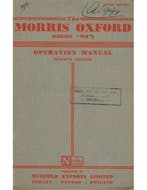 1952 MORRIS OXFORD INSTRUCTIEBOEKJE ENGELS