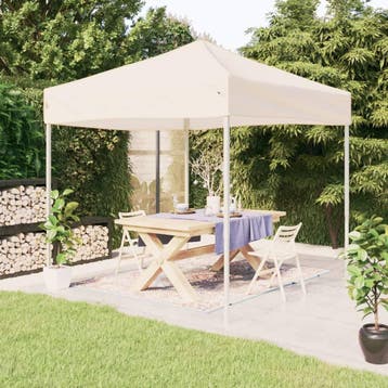 vidaXL Partytent inklapbaar 2x2 m crèmekleurig, Tuin en Terras, Partytenten, Verzenden, Nieuw