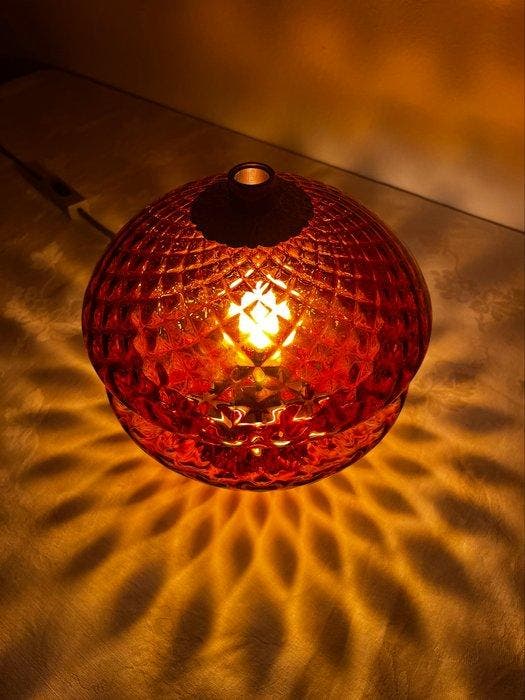 Jablonec Glassworks - Tafellamp - Glas - Vintage glazen lamp, Antiquités & Art, Art | Objets design