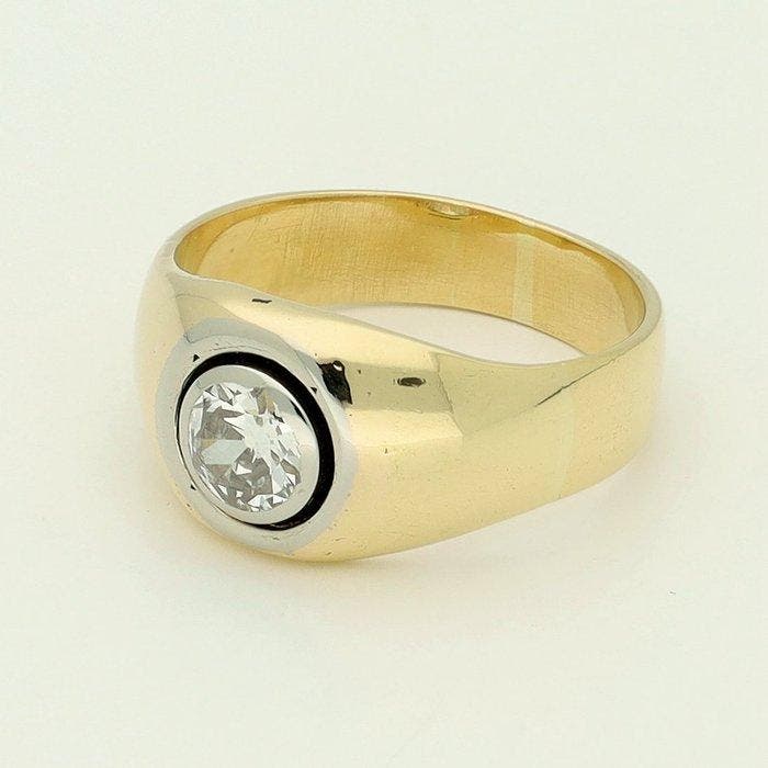 Ring - 18 karaat Geel goud Diamant (Natuurlijk), Handtassen en Accessoires, Ringen
