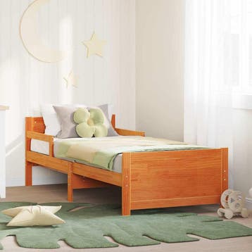 vidaXL Bedframe met hoofdeinde Wasbruin 80 x 200 cm Bewerkt, Verzenden
