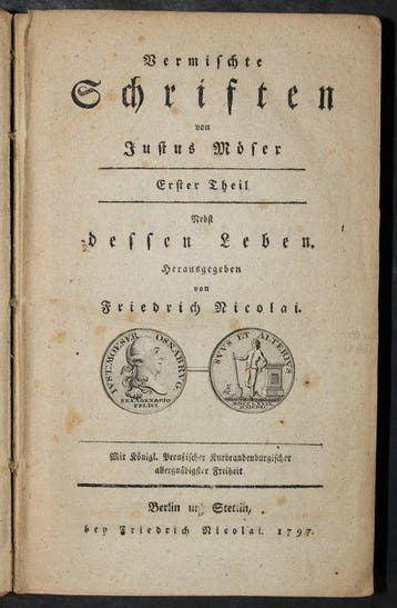 Justus Möser - Vermischte Schriften. Nebst dessen Leben.