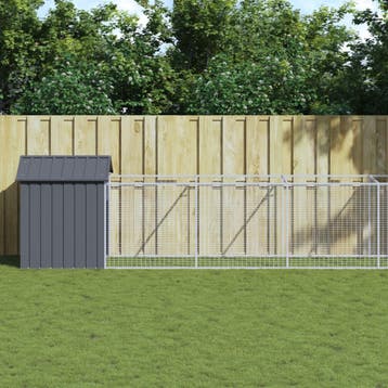 vidaXL Hondenhok met dak 117x1017x123 cm staal, Dieren en Toebehoren, Verzenden, Nieuw