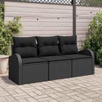 vidaXL Tuinbank Set Zwart poly rattan, Tuin en Terras, Verzenden, Nieuw