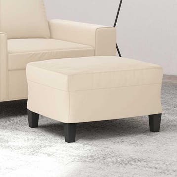vidaXL Voetenbank 60x50x41 cm microvezelstof beige, Huis en Inrichting, Zetels | Voetbanken en poefs, Verzenden, Nieuw