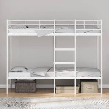 vidaXL Stapelbed zonder matras 80x200 cm staal wit, Verzenden