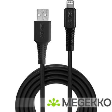 Lindy 31319 Lightning-kabel 0,5 m Zwart, Verzenden, Nieuw