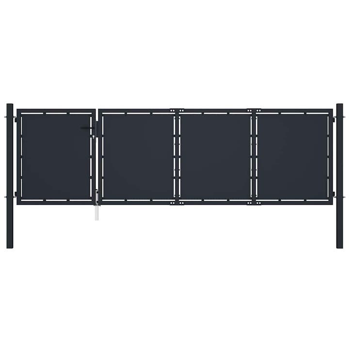 vidaXL Tuinpoort staal 350x100 cm antraciet, Jardin & Terrasse, Portes de jardin, Envoi