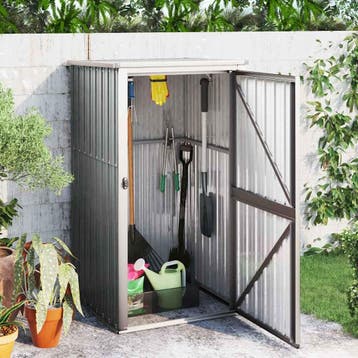vidaXL Tuinschuur 88x89x161 cm gegalvaniseerd staal grijs, Verzenden, Nieuw