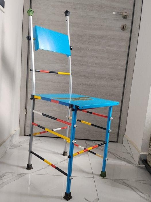 Anacleto Spazzapan - Stoel - Staal - Stalen stoel, Antiquités & Art, Art | Objets design