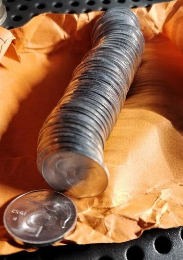 Italië. 5 Lire 1952 rotolino 50 monete altissima