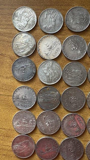 Italië, Republiek 500 Lire Anni vari Caravelle / Centenario