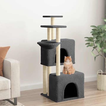 vidaXL Kattenmeubel met sisal krabpalen 122 cm donkergrijs, Verzenden