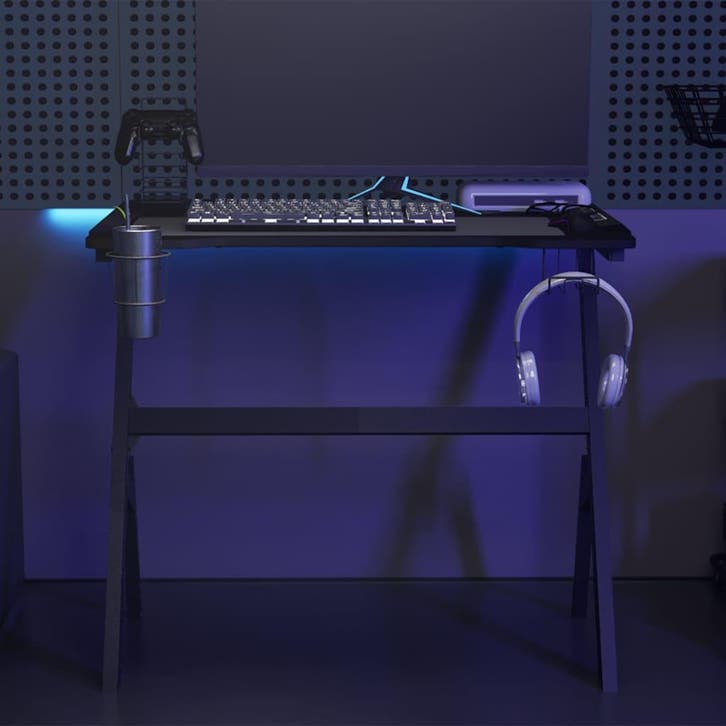 vidaXL Gamingbureau met Y-vormige poten LED 90x60x75 cm, Huis en Inrichting, Bureaus, Nieuw, Verzenden