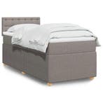 vidaXL Boxspring met matras stof taupe 90x200 cm, Verzenden, Nieuw
