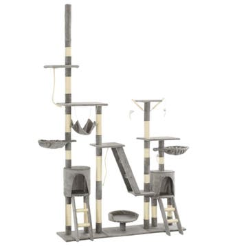 vidaXL Kattenkrabpaal met sisal krabpalen 230-250 cm grijs, Verzenden, Nieuw