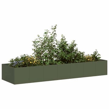vidaXL Plantenbak 280x80x40 cm staal olijfgroen, Verzenden