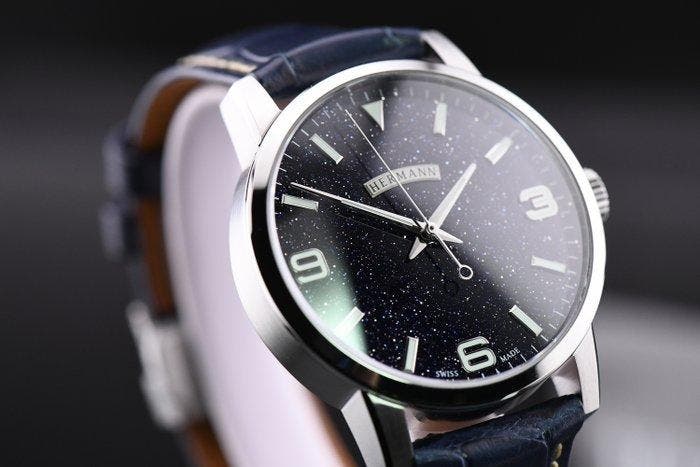 Hermann - Stellar - Swiss Made Automatic - Aventurine Blue-, Bijoux, Sacs & Beauté, Montres | Hommes