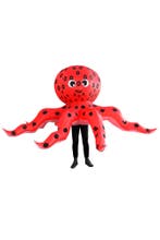KIMU® Opblaas Kostuum Octopus Rood Opblaasbaar Pak Octopuspa, Ophalen of Verzenden, Nieuw