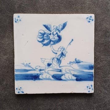 Tegel (10) - Bijbelverhalen - 1700-1750 - Antieke delftse