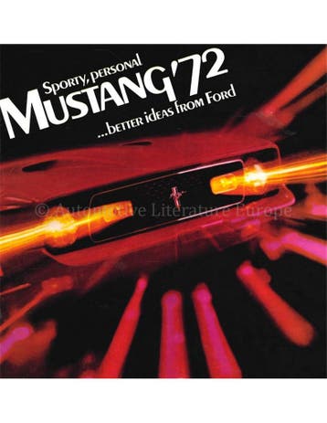 1972 FORD MUSTANG BROCHURE ENGELS (USA), Nieuw