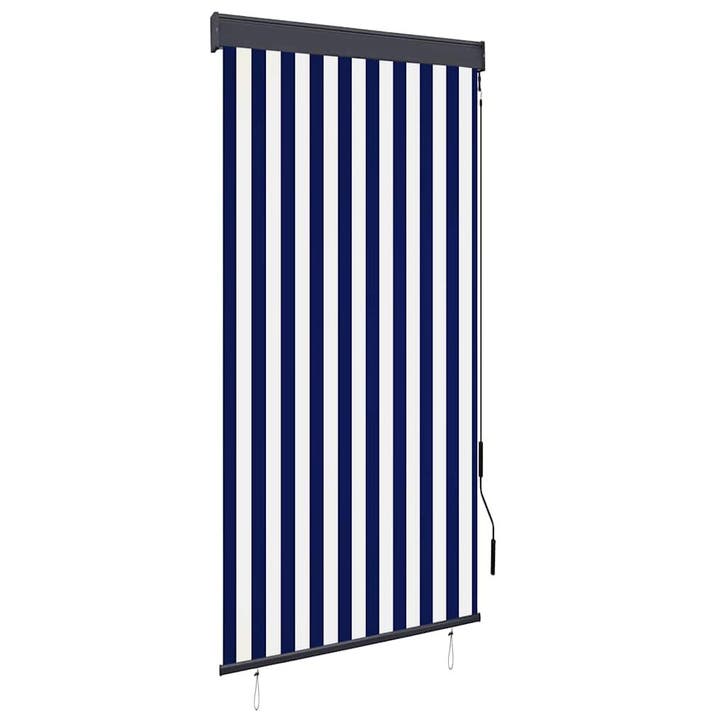 vidaXL Rolgordijn voor buiten 100x250 cm blauw en wit, Huis en Inrichting, Stoffering | Gordijnen en Lamellen, Nieuw, Verzenden