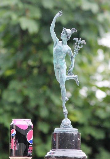 sculptuur, mercury - 43 cm - Brons, Marmer