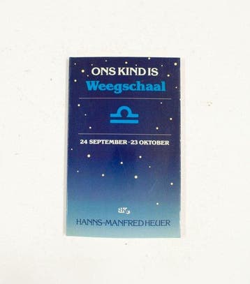Ons kind is weegschaal - Heuer, Verzenden, Nieuw