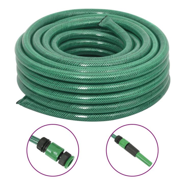 vidaXL Tuinslang met koppelingsset 0,75 100 m PVC groen, Tuin en Terras, Tuinslangen, Nieuw, Verzenden