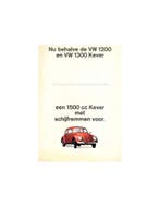 1966 VOLKSWAGEN KEVER & KARMANN GHIA BROCHURE NEDERLANDS, Ophalen of Verzenden, Nieuw