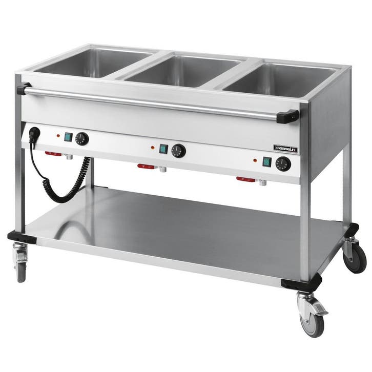 Bain Marie RVS Trolley | 1.25kW | 3x 1/1 GN | Aftapkraan |, Zakelijke goederen, Horeca | Keukenapparatuur, Nieuw in verpakking