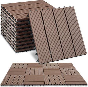 2dekans | tectake® WPC houten tegels - Houtlook tegels -, Jardin & Terrasse, Pots de fleurs, Ophalen of Verzenden
