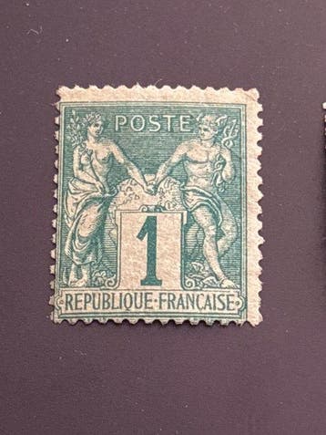 Frankrijk 1876 - Frankrijk 1876 Type Sage 1c en 4c groen -