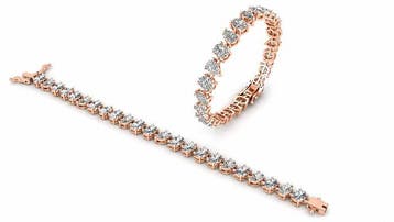 Armband - 14 karaat Roségoud - 11.58ct. tw. Diamant, Nieuw