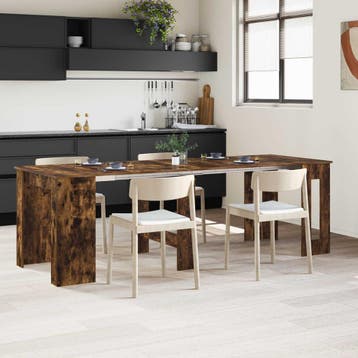 vidaXL Eettafel 240 x 85 x 75 cm Bewerkt hout Gerookt eiken, Verzenden, Nieuw