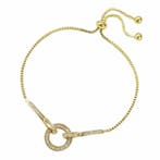 Fako Bijoux - Dames Armband Gouden Cirkel Strass -, Verzenden, Nieuw