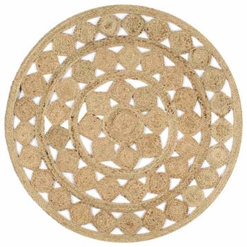 vidaXL Vloerkleed handgemaakt 120 cm gevlochten jute, Verzenden, Nieuw