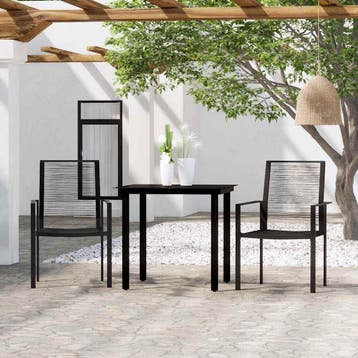 vidaXL 3-delige Tuinset zwart, Verzenden, Nieuw, Tuinset
