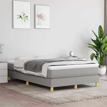 vidaXL Boxspring bed 120x200 cm stof lichtgrijs, Verzenden