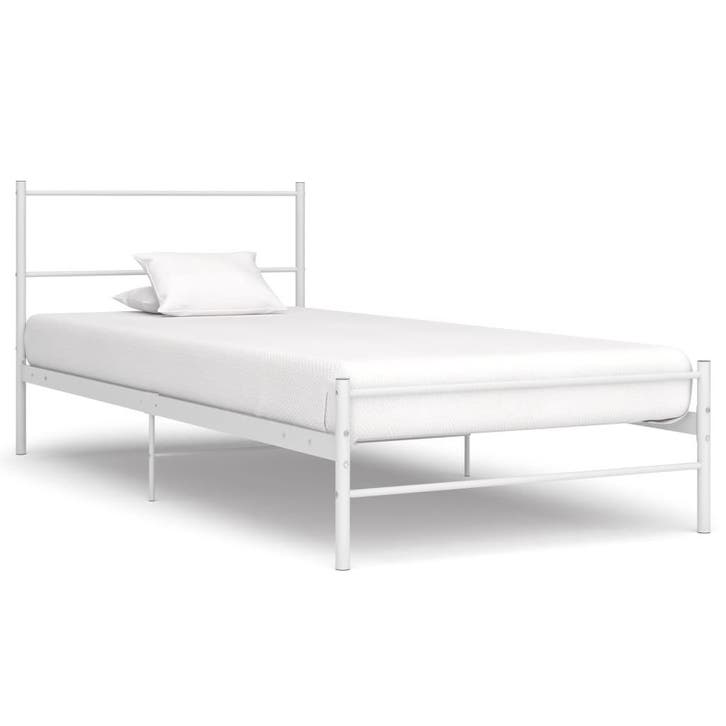 vidaXL Bedframe metaal wit 100x200 cm, Huis en Inrichting, Slaapkamer | Bedden, Nieuw, Verzenden