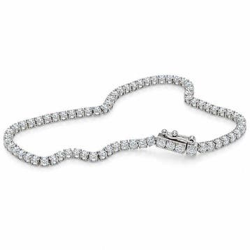 Zonder minimumprijs - Armband - 14 karaat Witgoud - 3.20ct.