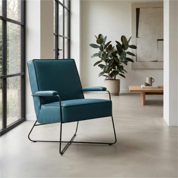 Set van 2 Leren fauteuils Hope - Toledo Turquoise (blauw), Nieuw, Ophalen of Verzenden, 50 tot 75 cm, Leer