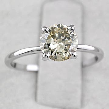 Zonder minimumprijs - Ring - 14 karaat Witgoud - 1.01ct. tw.