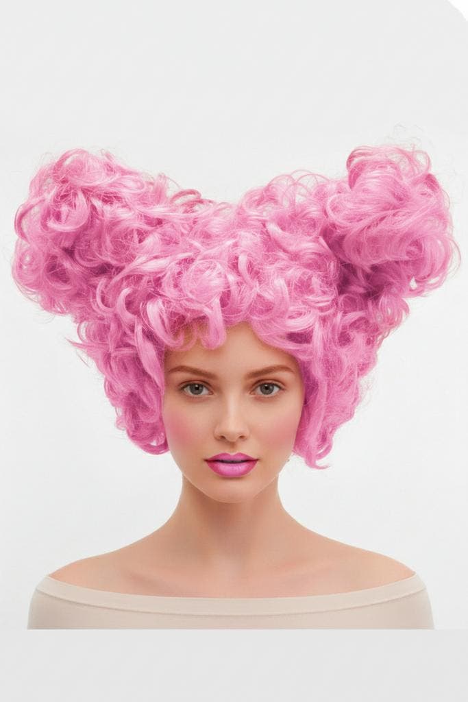 Luxe Suikerspin Pruik Roze Staarten met Gratis 2x Haarnetje, Kleding | Dames, Carnavalskleding en Feestkleding, Nieuw, Ophalen of Verzenden