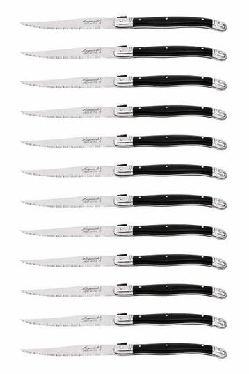 Laguiole - 12x Steak Knives - Black - style de - Ensemble de