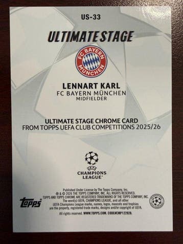 2025/26 Topps UEFA Champions League Lennart Karl 54/199