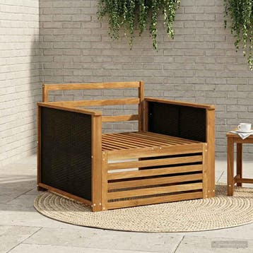 vidaXL Buiten Midden Sofa Naturel, Verzenden, Nieuw