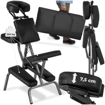 Massagestoel van imitatieleer - zwart, Verzenden, Nieuw