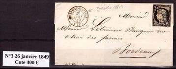 Frankrijk 1849/1850 - Lot van de eerste brieven (januari, Gestempeld